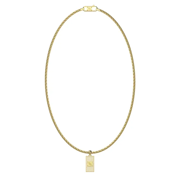 Guess Collar Hombre 4g Frontiers De Acero Dorado Jumn06030jwygt-u - 1