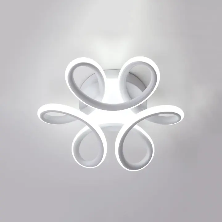 Lámpara de techo LED, lámpara de techo de 16 W, lámpara de araña de diseño curvo moderno para pasillo, balcón, sala de estar, cocina, baño, dormitorio, luz blanca, diámetro de 24 cm - 1