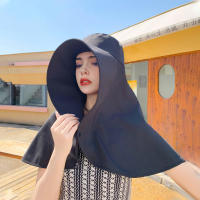 Sombrero De Protección Solar Para Mujeres Gran Pañuelo De Playa Con Sombrilla Unisex Para Exteriores Primavera Y Verano Estilo Casual - details 0