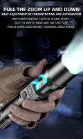 Linterna LED Recargable Alta Potencia XHP100 Con Zoom Digital Retráctil Para Camping Y Uso Exterior Luz De Mano USB - details 5