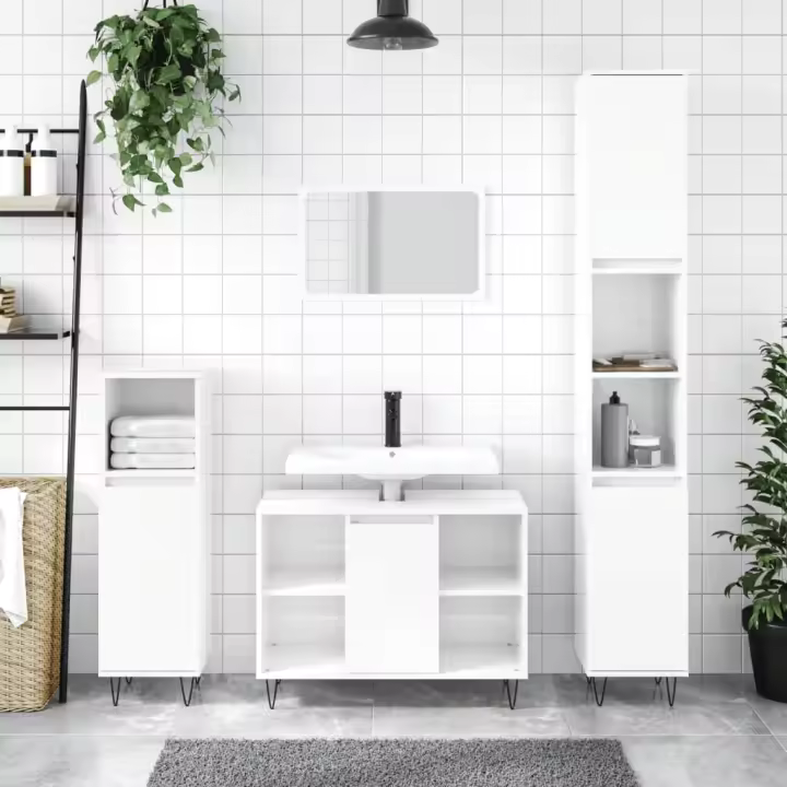vidaXL Armario de baño madera contrachapada 30x30x100 cm en color Roble Sonoma/Madera antigua/Roble artisan y más | almacenamiento funcional diseño moderno para baño dormitorio sala - 1