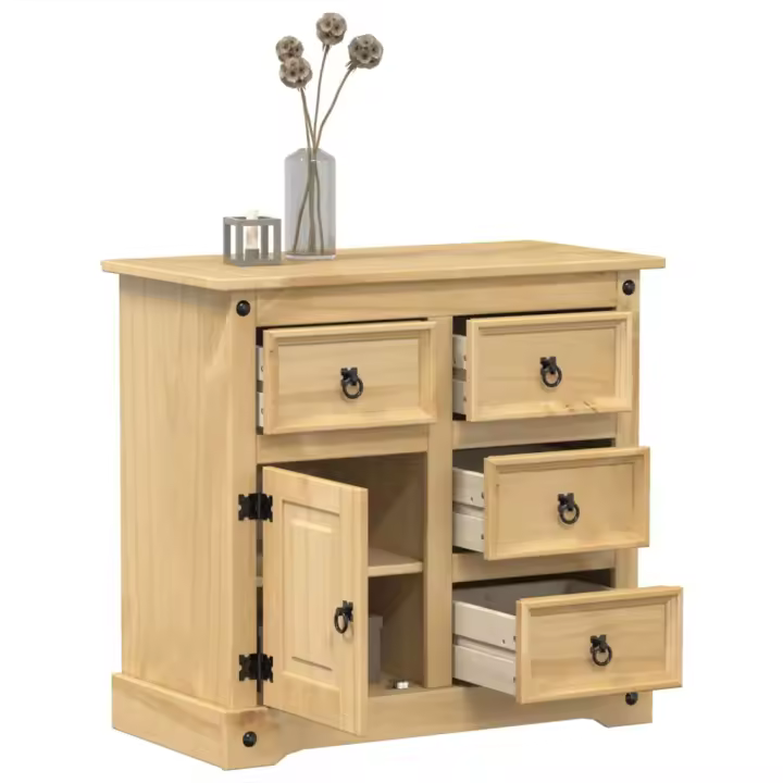 vidaXL Aparador Corona madera maciza de pino 80x40x75 cm - 1