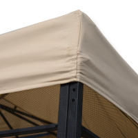 Weatherproof Carpa de fiesta de 3x3m with 4 estantes, de metal y poliéster, adecuada para fiestas y eventos en El Jardín de color beige - details 3