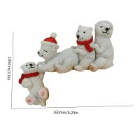 1pc Ornamento De Navidad Oso Polar De Resina Estatua De Jardín Decoración Artesanal Material De Resina Origien China Continental - details 0