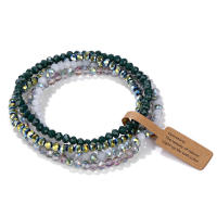 Pulsera de moda para Mujer Juego de 4 pulseras de Cristal Chapado en color para Mujer Juego de GIFT De Fashion Vintage para Novias Joyería de mano Gift para Mujer 19cm - details 7