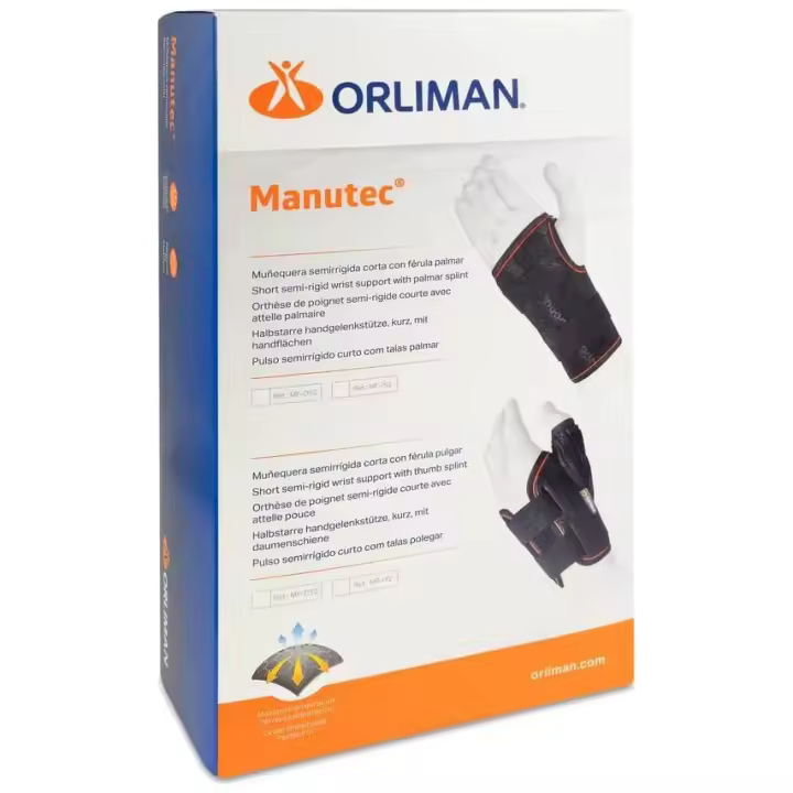 Orliman Muñequera Semirrígida Férula Pulgar Corta Izquierda Mp-I72 Talla 3, 1 Unidad - 1