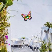 Decoración De Pared Con Mariposas De Metal Arte De Alas Para Balcón Patio Valla Artísticas Y Estéticas Adornos Para Exterior - details 2