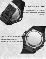 Reloj De Pulsera Deportivo Para Hombre OFNS 5ATM Impermeable G-Style Militar Sport Cuero Mecánico Pantalla LED Digital Multifuncional - details 17
