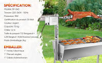 Grill BBQ Eléctrico Asador Rotisserie Acero Inoxidable SP-S40 Accesorios De Barbacoa Para Cerdo Cordero Pollo Y Oveja Uso Al Aire Libre - details 1