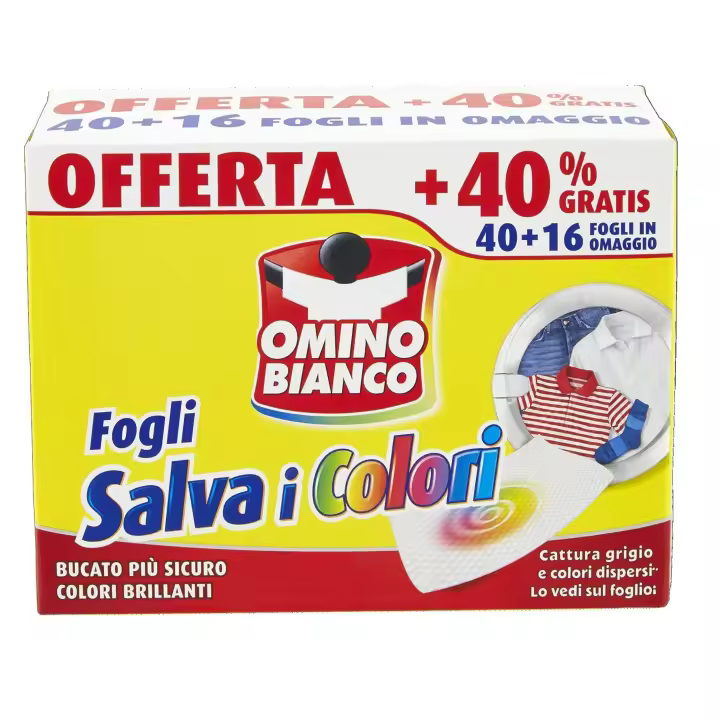 SANDALFON Sandalfon Omino Bianco - Hojas de Protección de Color, Estructura de Nido de Abeja, Atrapan el Gris y los Colores Dispersos en el Lavado, 40 Unidades + 16 de Regalo - 1