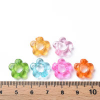 100pcs De Contornos De Flores En Acrílico Transparentes 13x13x4mm Agujero: 2.5mm Medida Interna: 5mm Para Manualidades Y Joyería - details 2