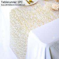 Corredor De Mesa Plateado Dorado Con Lentejuelas De Brillo Metálico Para Fiesta Boda Cumpleaños Decoración De Mesa Material Voile - details 4