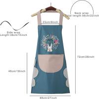 Delantal de cocina para mujer con bolsillos para limpiarse las manos, bolsillo grande, para limpiarse las manos, impermeable para cocinar y hornear - details 0