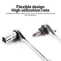 Mini Llave De Treble 1/4 Con Cierre Ratchet Doble Final Herramienta De Reparación De Mano Con Torque Hexagonal Y Destornillador Set 2-en-1 - details 1