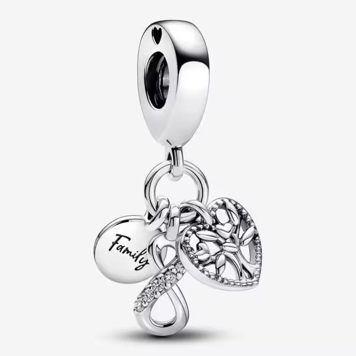 Pandora Charm de Colgante en Plata de Ley Colgante triple infinito familiar，Incluye Caja Original - 1