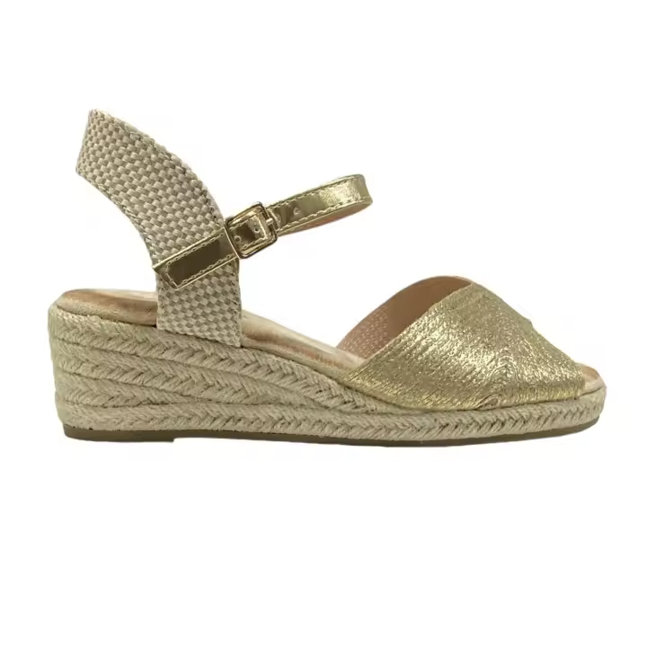 Sandalia Cuña Esparto Oro - 1