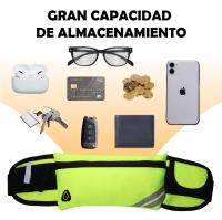 Riñonera Running Deportiva Impermeable 24*13cm, Bolsa Cintura Ajustable con Salida Auriculares, Riñonera Correr Reflectante Ligera Color Puro, Hombre Mujer Mochila Cintura Deportiva Al Aire Libre - details 3