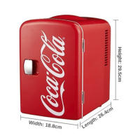 COCA COLA Mini Nevera Coca Cola 220v - 12v Capacidad 6 LATAS Color Rojo  18.8 x 26.4 x 29.5 cm - Enfría y Calienta - SpazioLuzio - details 0