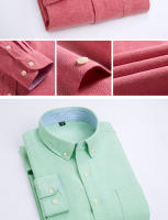 Camisa De Oxford Para Hombre Algodón Antirroto Sin Planchar Estilo Casual Ajustada Para Negocios Y Sociales Con Solapas Y Manga Larga - details 16