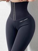 Pantalones De Yoga Para Mujer Con Compresión Abdominal Cintura Alta Levantamiento De Glúteos Talla Fina Textura De Peces Aletas Deporte Fitness - details 0
