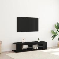 Mueble para TV vidaXL con luces LED en color negro y roble, de 135x39x30 cm, hecho de madera - details 0