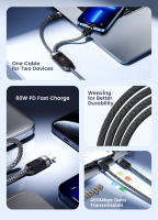 Cable De Carga Rápida 2 En 1 USB C a Tipo C Toocki Para Xiaomi Oneplus 2.4A Cable De Datos Para iPad iPhone 15 14 pro Max Compatible Con iPhone 14 13 12 pro Max - details 1
