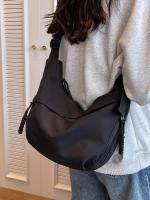 Bolso Bandolera De Nylon Para Mujer Estilo Casual Color Sólido Cierre De Cremallera Gran Capacidad Bolso De Hombro Sencillo - details 0