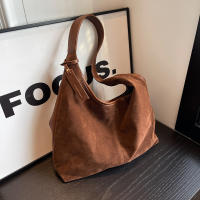 Bolso De Hombro Para Mujer Vintage Con Capa Mate Gran Capacidad Color Sólido Estilo Casual Retro Para Otoño Bolsa De Comercio - details 4