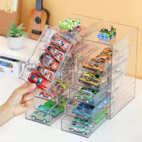 Caja De Exhibición Transparente Multi-Nivel Para Modelo De Coche De Rueda De Aire Aluminio 1:64 Con Cajón Doble Organizador De Juguetes Moderno Para Garage - details 4