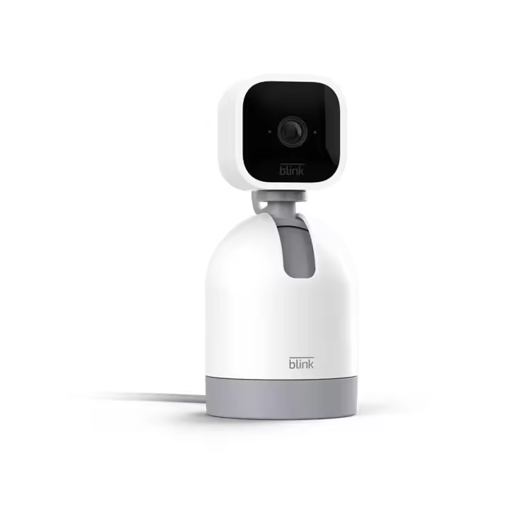 Blink Mini Pan-Tilt Cámara de seguridad inteligente orientable, interior, con enchufe, audio bidireccional, vídeo HD y detección de movimiento, compatible con Alexa, Color Blanco, Negro - 1