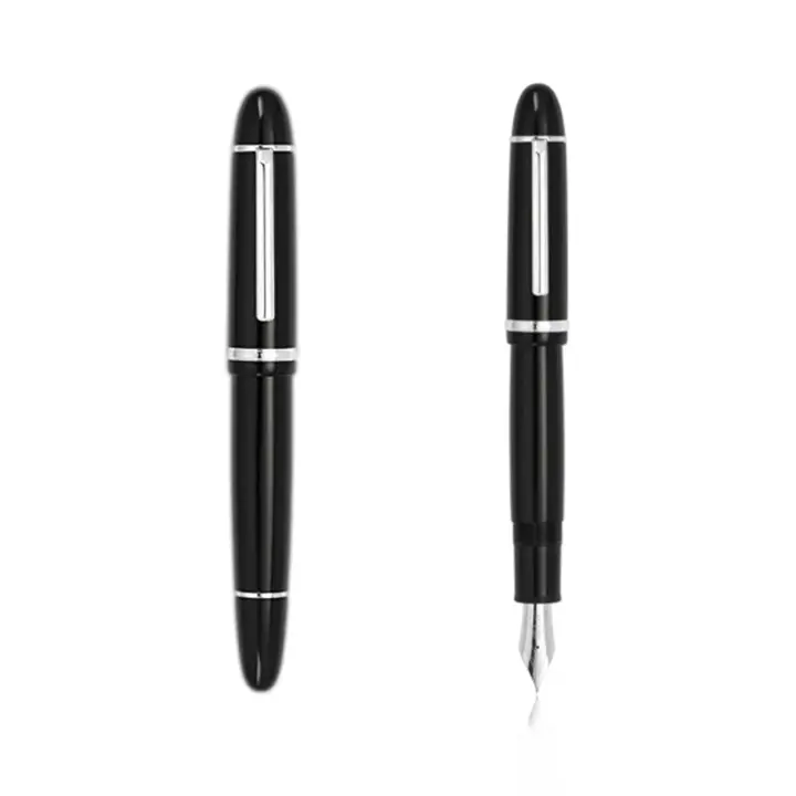 Pluma Fuente JinHao X159 De Acrílico Negro Con Clip De Metal Punta Fina 0.5mm Para Oficina Y Escuela Regalo De Papelería - 1