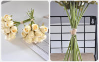Bouquet De Rosas Rosa De 24CM Decoración Para El Hogar Propiedades Fotográficas Guía De Carretera Para Boda Flores Artificiales - details 35