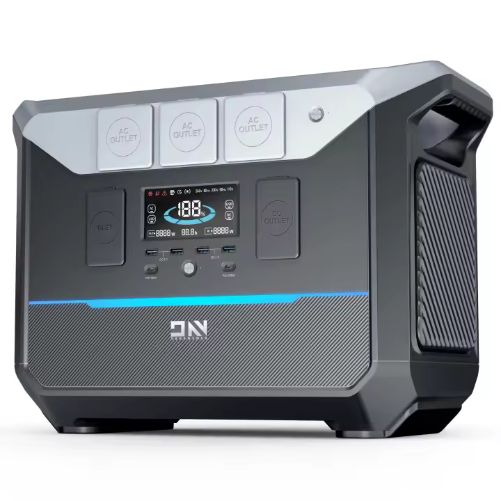 FGNS.Estación de Energía Portátil de 1800W Batería LiFePO4, AC/DC, USB-C PD, USB QC3.0 (1382Wh / 54Ah),enerador Solar LiFePO4 de 2000W, salida de CA, 10Ys, larga vida útil, sistema UPS, - 1