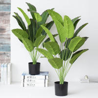 82cm Hoja De Plátano Artificial Decoración Para Sala De Estar Hogar Boda Hotel Pasillo Verde Jardín Decoración Planta Falsa - details 2