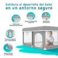 JUPPLIES Parque Infantil Bebe 120x120cm + Alfombra Bebe + 2 Agarraderas – Corralito Bebe con Malla Transpirable – Parque de Juegos Bebe Plegable con Puerta Lateral – Playpen Bebe - details 1