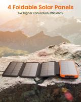 Cargador de teléfono solar 25000mAh, Banco de Energía portátil 3A de carga, Banco de Energía Solar con 4 paneles 2 Puertos de USB-C USB-A 1 Para teléfonos, tabletas, camping, senderism - details 2
