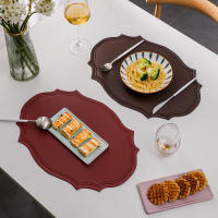 Juego De Tapetes De PU Para Mesa De Comedor Ecológico De Lujo En Colores Negro Rosa Verde Forma Irregular Inyahome - details 9