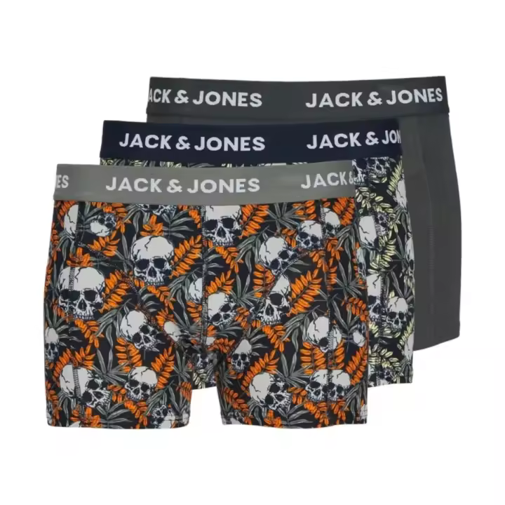 Pack 3 Bóxers Jack & Jones, modelo Hugo 12263738 estampado de calaveras - 1