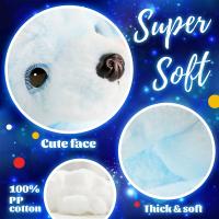 Cojín De Tela Suave De 38cm Con Luz LED Y Música En Forma De Perro Azul Grande Juguete De Peluche Regalo Kawaii Para Niñas Y Niños Decoración Del Hogar - details 7