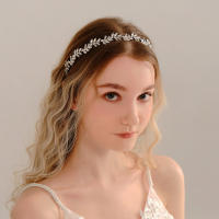 Diadema De Novia Con Rhinestone Plateado Y Cristales Para Bodas Y Fiestas Adorno De Cabeza Para Mujeres Adultos - details 2