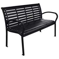 vidaXL Banco de jardín acero y WPC negro 116 cm - details 0