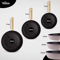 -Juego de 3 Sartenes de 20/24/28 cm, Aluminio Fundido con Revisión Antiadherente para Todo Tipo de Cocinas, Included Inducción, Sin PFOA, Mangos de Baquelita (Andes) - details 4