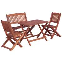 vidaXL Set de bistró para niños 3 pzas madera maciza de eucalipto en modelo sin banco o con banco - details 1