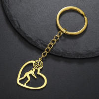 Llavero De Baloncesto De Acero Inoxidable Para Hombres Y Mujeres Colgante De Corazón Postura De Almohadilla Regalo Para Enthusiasts De Baloncesto - details 5