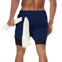 Shorts De Gimnasio Para Hombre 2 En 1 Secado Rápido Pantalones De Entrenamiento Deportivos Para Correr Y Jogging Estilo Skinny mid Waist Camuflaje Polyester Spandex - details 5