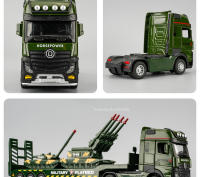 Tanque Militar De Escala 1/32 Con Función Retroceso Y Luz Regalo Para Niños Modelo De Automóvil De Aleación Y Latón Verde - details 7