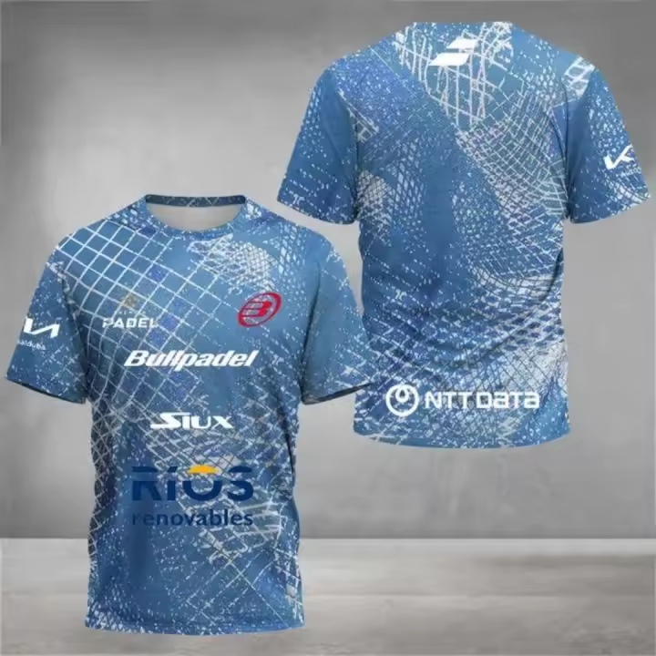 Camiseta De Tenis Para Hombres Verano 2025 Estampado 3D Manga Corta Cuello Redondo Transpirable Secado Rápido Deporte - 1