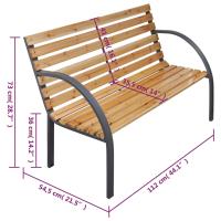 vidaXL Banco de jardín madera maciza abeto 112 cm - details 4
