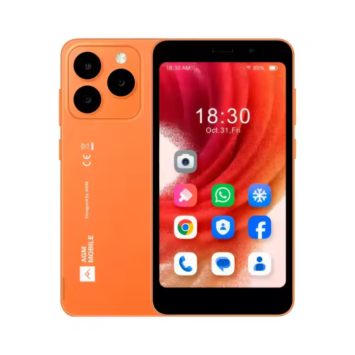 AGM - Smartphone NOTE N2 naranja con pantalla 4,96\", 3 GB RAM y 32 GB almacenamiento, 4G Dual SIM y Android optimizado - 1