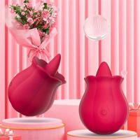 Vibrador Con Estimulador De Clítoris Y Pezones Dildo Licking De Rosas Juguetes Sexuales Para Adultos Control Manual Batería Recargable Silicone Médico - details 0
